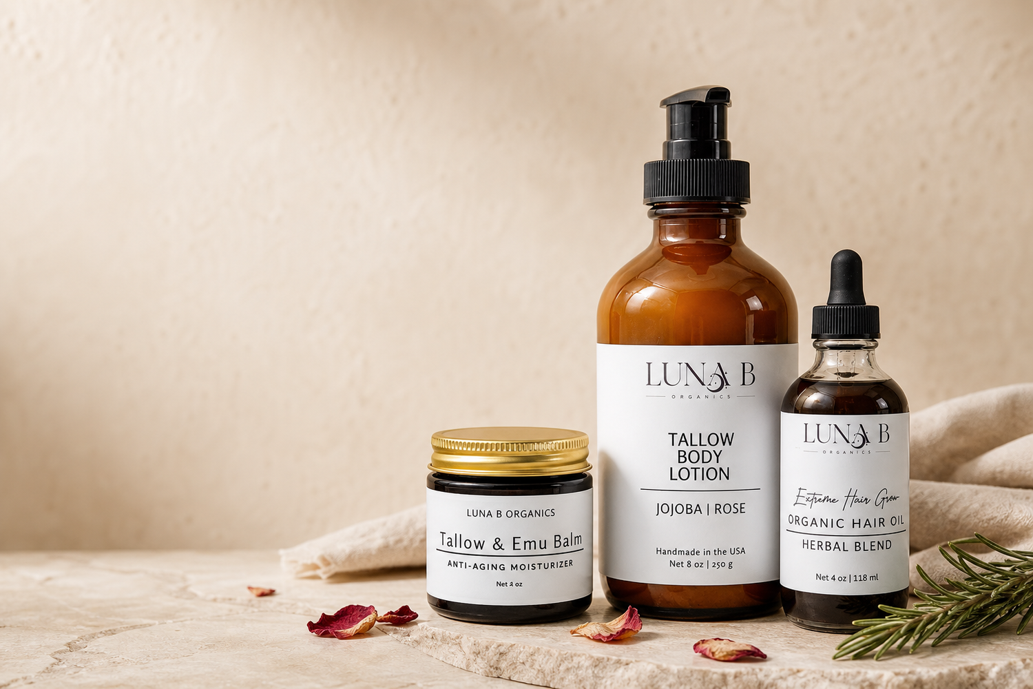 Luna B Organics tallow skincare ritual