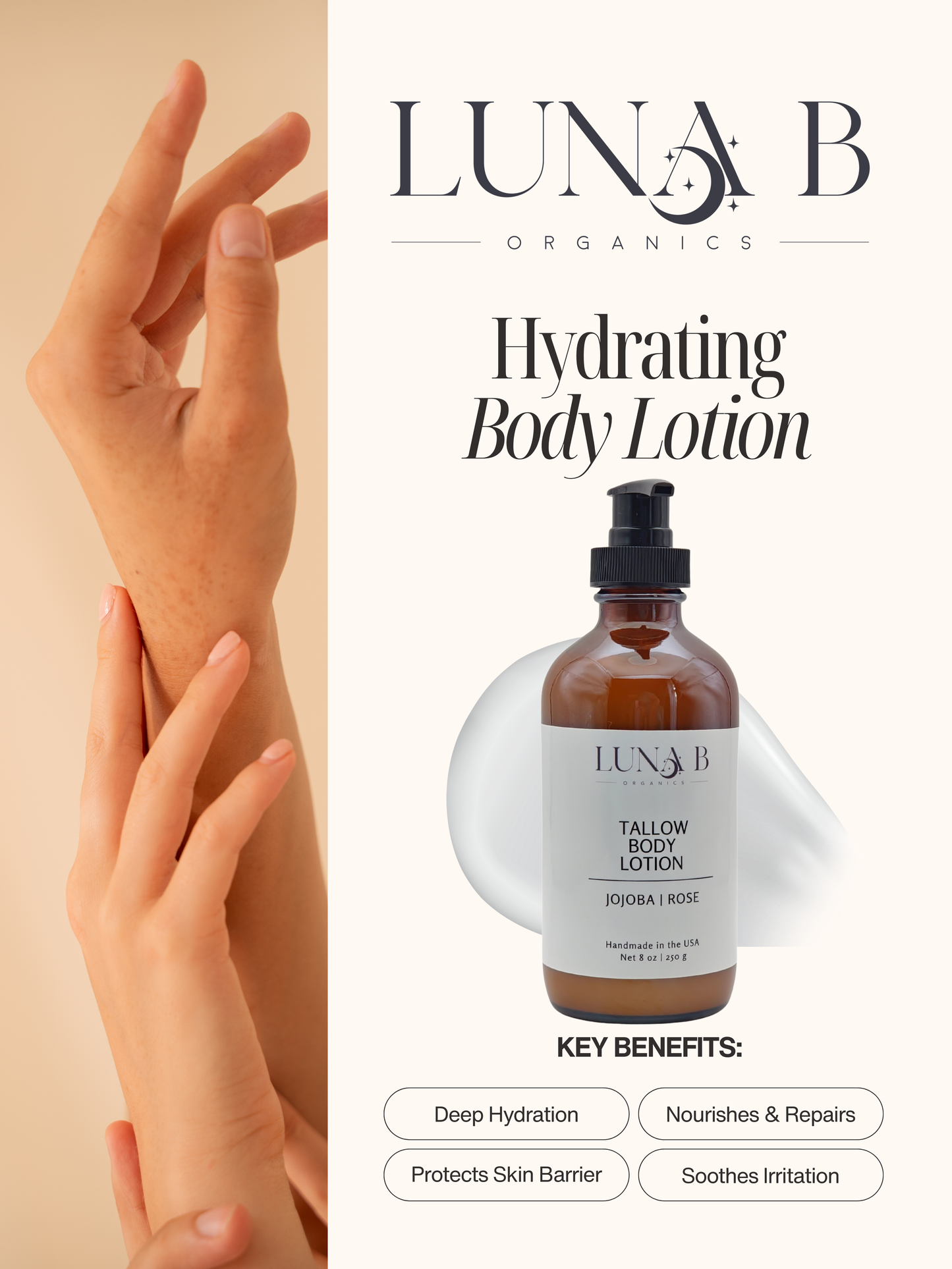 TALLOW BODY LOTION | JOJOBA + ROSE